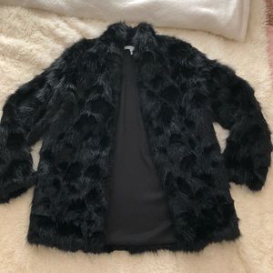 Heartloom Faux Fur Coat in Black (XS)